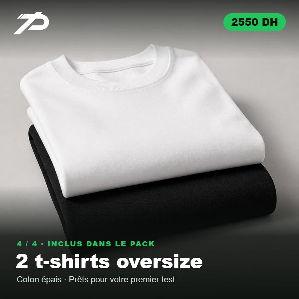 2 t-shirts oversize – inclus dans le pack